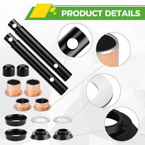King Pin And Bushing Kit For Golf Carts G2 G8 G9 G11 G14 G16 G19 G20 1985-2001 Gas Or Electric Models Easy Install Durable Beefy Replacement Part Built For Smooth Steering And Long Lasting Performance.
