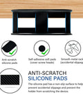 Prime Desk Real Estate Saver This Under Desk Laptop Mount Is Crafted From Solid Steel with anti-scratch silicone pads and soft pads for secure use.