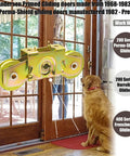 Patio Sliding Door Rollers Replacement Assembly For Gliding Patio Doors One And A Quarter Inch Tandem Steel Ball Bearing Wheels Part 1997061 2 Pack Fits 200 Series Narroline Perma Shield And 400 Series Frenchwood installed on door with dog looking
