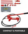 6 Ton Porta Power Kit With 1.2m Oil Hose Hydraulic Jack Ram For Auto Body Frame Repair And Restoration, components shown