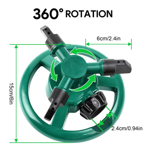 Rotating Yard Sprinkler For Lawn And Garden, Awesome Wide Coverage Water Sprinkler With Dual Modes, Adjustable Arc Top View