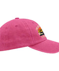 I Am Sexy And I Tow It Vintage Camping RV Camper Truck Hat For Men Funny Outdoor Cap side view in rose red