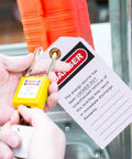 10 Piece Equipment Repair Tags PVC And Metal Lockout Hanging Tags with padlock in use for safety service in industrial maintenance