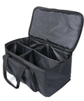 Waterproof Par Light Bag For Four Par Spotlight Lights with removable dividers, open view displaying interior sections and accessory pocket.