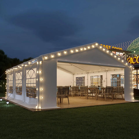 Heavy Duty 20x20 Outdoor Party Tent Gazebo White Event Shelter Wedding Canopy With Removable Sidewalls And Windows