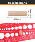 50 Piece Hardwood Dowel Pins 1/2 Inch By 2 Inch Kiln Dried Schima Superba Fluted And Beveled for woodworking shown with size specs
