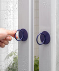 Hand using Adhesive Stick On Cabinet Handles 3 Pack Triangle And Hexagon Pull Knobs No Drill Easy Install For Cupboards, Closets, Drawers And Dressers