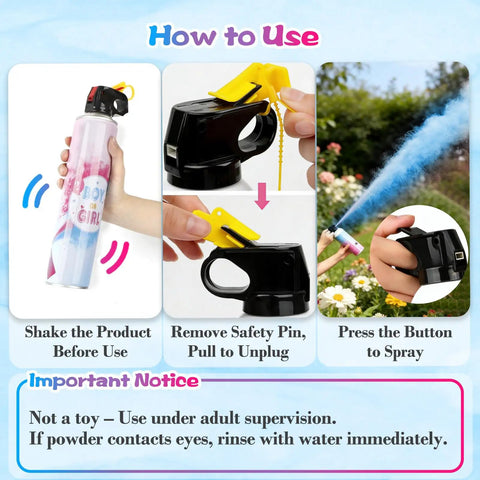 How to use Killer Gender Reveal Smoke Bombs with classic fire extinguisher design, showing safety pin removal.