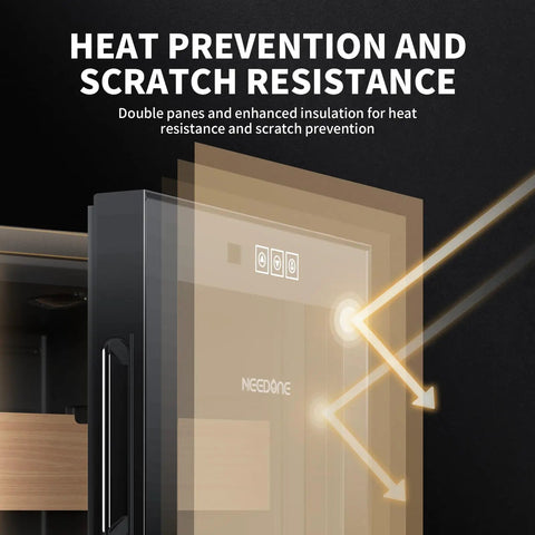 48L Electric Cigar Humidor Cabinet with Cooling and Heating Temperature Control featuring heat prevention and scratch resistance
