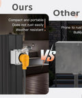 Comparison of 50 Amp NEMA 14-50R Outdoor Receptacle Box Weatherproof Power Outlet vs older model showing compact design vs bulky.