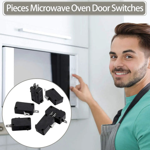 6 Pack Microwave Oven Door Switch Replacement Kit For W10269458 W10727360 W10269460 SZM-V16-FC-61 62 63 Fits Most Microwave Ovens