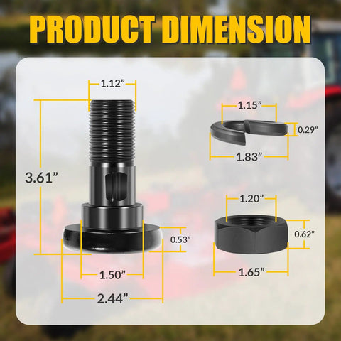 Rotary Cutter Blade Bolt Kit For Secure Attachment 2 Pack Replacement Fits Bush Hog Howse HICO Models Includes One And One Eighth Inch Fine Thread Bolts Nuts Washers product dimensions