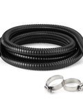 1 Inch Pond Tubing 10 Foot Flexible PVC Corrugated Pond Hose With Stainless Steel Clamps For Garden Ponds Waterfalls Filters And Drainage Built Tough No Kink Black Pump Tubing