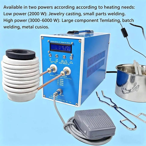 Industrial Grade High Frequency Induction Heater With Kick Ass Flameless Heating For Metal Quenching And Forge Welding Pro Shop Hardware Processing Tool Built Tough Over Current Safety Control 2kW To 6kW Output featuring digital display and coil.