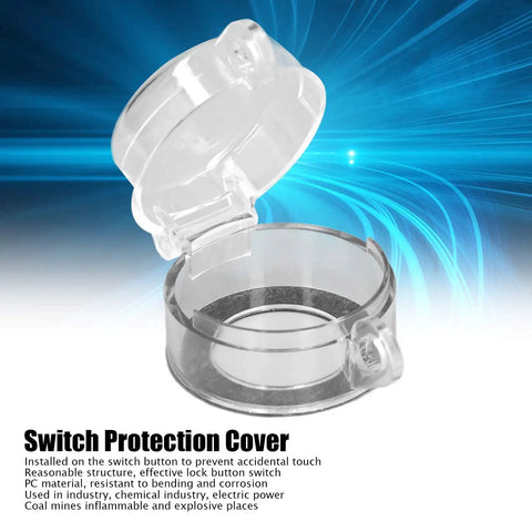 Push Button Switch Guard Cover 30mm Plastic Round Shield For Industrial Panels And Electrical Systems, open view.