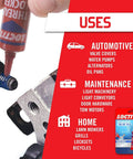 Tough As Nails Medium Strength Threadlocker Glue secures nuts and bolts during automotive and home maintenance repairs.