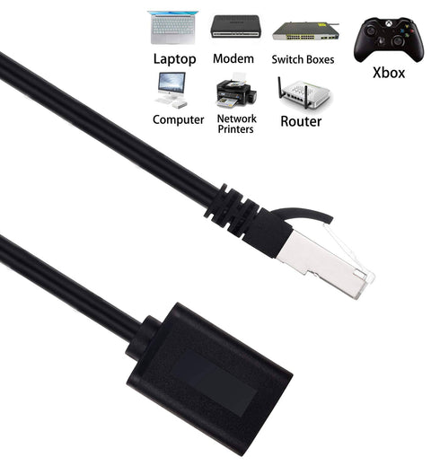 Ethernet Extension Cable 25 Ft Cat6 Shielded Patch Cable RJ45 Male To Female High Speed Network Cable for PC and Routers