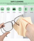 18-pack microfiber cleaning cloths, 7×6 in, multicolor; for glasses, cameras, phones and screens