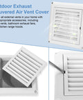 Close-up of 12 Pack 4 Inch Louvered Vent Covers For Exterior Vents With Built In Fly Screen Mesh And 4 Screws Easy Installation Stops Birds Nesting