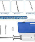 9 Way Slide Hammer Puller Set For Auto Hubs And Axles, Front Wheel Bearing Remover And Rear Axle Hub Dent Shaft Tool Kit, blue case, components