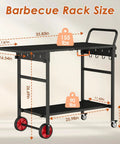 Foldable Grill Cart With Oversized Wheels For 17 To 22 Inch Grills, Ultimate Portable Outdoor BBQ Prep Table For Camping, Tailgating, And Backyard, Stable Rolling Stand side view