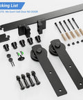Heavy Duty Sliding Barn Door Hardware Kit 6.6Ft With Solid Steel Rollers And High Strength Flat Tracks Supports Up To 330 Lb 150 Kg