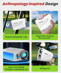 Pro Grade Golf Rangefinder With Slope And Magnetic Mount, ergonomic design, waterproof casing, Type-C charging port view