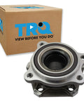 Front Wheel Bearing And Hub Assembly For Audi With Durable Replacement and Smooth Rotation No Fuss Install Roll Ready Reference 8W0-407-613 and 04-P488 Plus DIY Video Guides