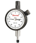 Pro Grade Dial Indicator With Three Eighths Inch Stem, Lug-On-Center Back, White Dial, 1.6875 Inch Dial, 0 To 0.25 Inch Travel