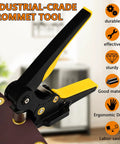 Heavy Duty Grommet Tool Kit and Eyelet Punch Machine with three to five inch die shown punching gold brass grommets into fabric