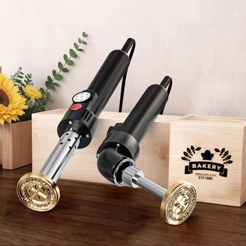 Badass Electric Branding Iron For Wood With Smart Temperature Control Custom wood burning tool with brass head and adjustable settings.