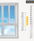 Adjustable Window Security Bars White 1 Piece Fits 9.8 to 16.7 Inch Easy Install showing bar installed on window