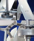 Close-up of 3-blade Vertical Axis Wind Turbine Kit 20000W Low Noise Home Wind Power Generator 3 Phase AC 12V 24V 48V 220V System
