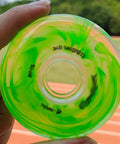 Inline Skate Wheel Replacement Set 83A 72Mm 76Mm 80Mm Durable PU Wheels for indoor outdoor street skating, close-up of 76mm green wheel.
