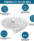 4 Inch PVC Dust Collection Hose 30 Ft Long Flexible Clear Vacuum Fume Hose With Stainless Steel Clamps Set Heavy Duty Puncture Resistant For Vacuums And Dust Collection Systems coiled with product features