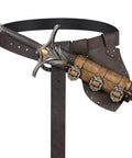Adjustable Medieval Sword Belt Frog For Right Hand, Viking Sword Holster Leather Belt For LARP, Renaissance Knights