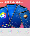 App interface for 32.8 Ft Smart RGB LED Strip Lights For Bedroom With App Control And Remote, Music Sync Color Changing Tape