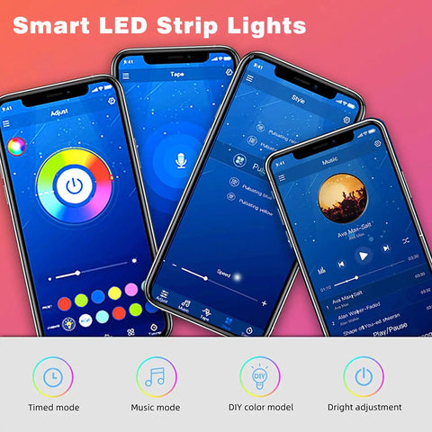 App interface for 32.8 Ft Smart RGB LED Strip Lights For Bedroom With App Control And Remote, Music Sync Color Changing Tape