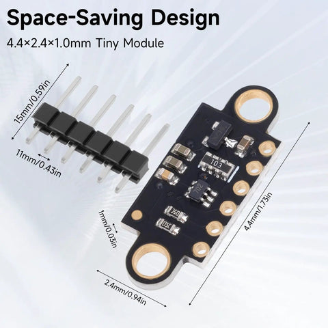 5 Pack Lidar Sensor 2m Range High Precision ToF Distance Module With I2C Interface black module with small components