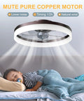 Low Profile Flush Mount Ceiling Fan With Light Remote And App Control Six Speed Reversible And Silent Motor over a sleeping child