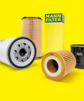 Spin On Oil Filter Replacement For VW Vanagon 1983 1991 And Other VW Group Cars Audi Seat Skoda with packaging on yellow background