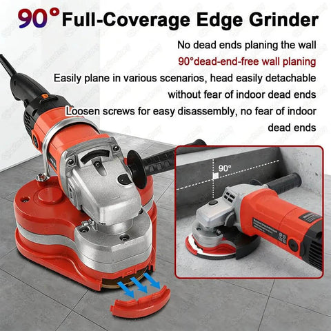 Three Head 2800W Concrete Grinding And Polishing Machine With 8 Inch Coverage Six Speeds Electric Diamond Grinder close-up view