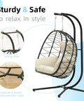 Egg Chair With Stand Hammock Swing Chair Foldable Hanging Loveseat For Indoor Or Outdoor Use sturdy steel frame and hook