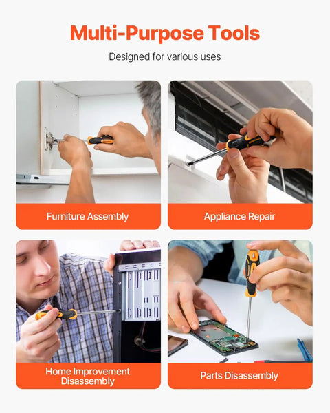 12 Piece Screwdriver Set With Magnetic Tips And Crv Steel Build for furniture assembly and home improvement tasks.