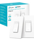 3 Way Smart Dimmer Switch Kit For Alexa, Google Assistant And SmartThings Dimmable Light Switch With Neutral Wire Needed, 2.4GHz, ETL Certified, No Hub Required White package and two switches