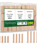 250 Piece One Quarter Inch Fluted Wood Dowels Kit With Beveled Ends For Easy Insertion And Tight Joints In Crafts Furniture