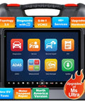 Heavy Duty OBD2 Diagnostic Scanner For Autos Featuring Seamless Bidirectional Controls Ecu Flashing And Full Topology Mapping For Quick Fixes Deep Engine Troubleshooting And Serious Garages Wanting Top Tier Results with touchscreen display showing diagnostic icons.
