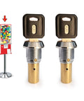 Replacement Lock And Key Set For Gumball Machines Top Lid Locks With Flat Keys Includes 2 Locks And 4 Keys Metric Thread M6 1.0
