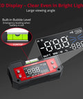Dual Axis Digital Angle Finder With Magnetic Base For Woodworking And Table Saw Setup Pro Grade Inclinometer with LED display