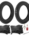 12.5x2.75 Tire And Inner Tube Set For Razor Dirt Bikes And Mini Scooters 2 Pack with tools and tubes displayed